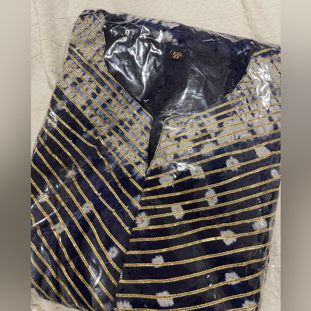Muslin silk Bandhej print cordset set with pants - Picture 5 of 9